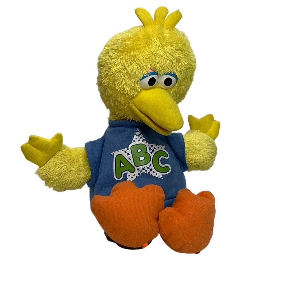 Sesame Street Rockin ABC‎ Big Bird Plush Toy 14" Hasbro 2010 Talks Works